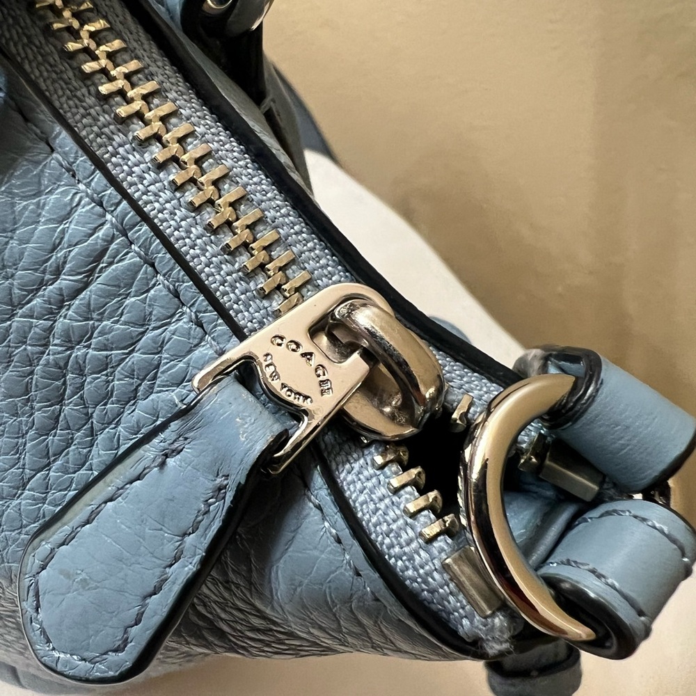 Coach Kelsey Kelsey Blue Leather Satchel Crossbody - Picture 8 of 14